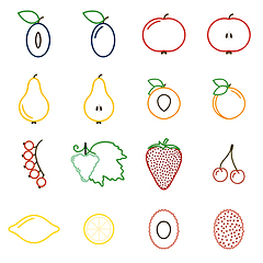 Image showing collection of fruit icons