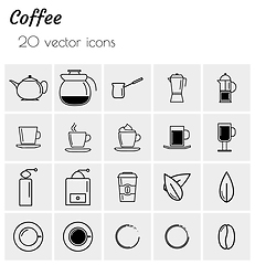 Image showing collection of coffee icons