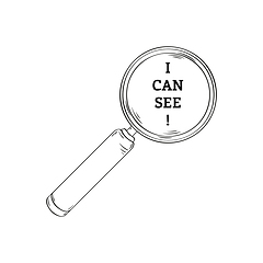 Image showing Magnifying glass on white background