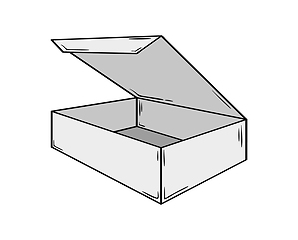 Image showing small open box, sketch