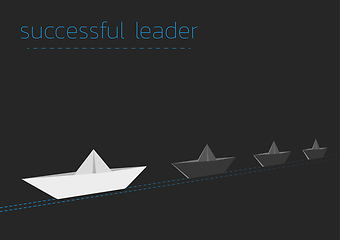 Image showing successful leader with a folded paper steamboat