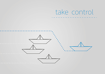 Image showing take control with a folded paper boat