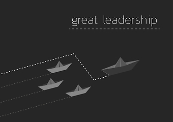 Image showing great leadership with folded paper boat