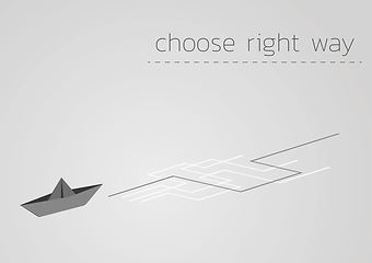 Image showing paper ship and choose right way