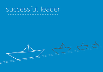 Image showing successful leader with a folded paper boat