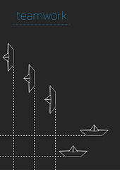 Image showing teamwork with a folded paper boat