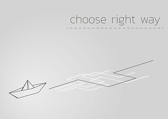 Image showing paper ship and choose right way