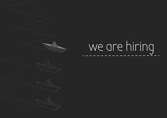 Image showing we are hiring with a folded paper boat