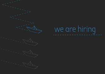 Image showing we are hiring with a folded paper boat