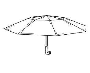 Image showing Open umbrella usually used as a rain protection.