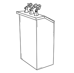 Image showing podium for political speech with microphones