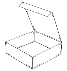 Image showing Opened empty paper box