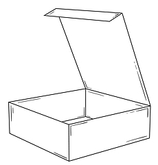 Image showing Opened empty paper box