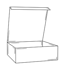 Image showing Opened empty paper box