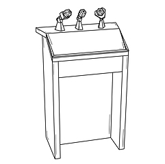 Image showing podium for political speech with microphones