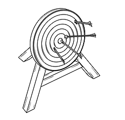 Image showing sport target hit around the center by arrows