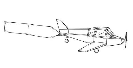 Image showing Small plane with wings and propeller - monoplane