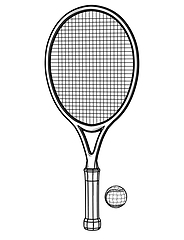 Image showing One tennis racket and ball.