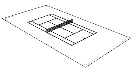 Image showing Empty tennis court ready to match.