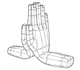 Image showing Human hands in yoga namaste gesture