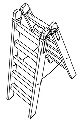 Image showing Simple wooden stepladder.