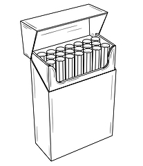 Image showing Open pack with cigarettes