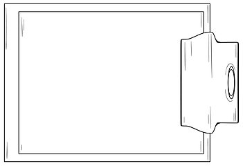 Image showing Writing pad with metal clip and blank paper.