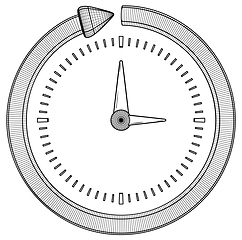 Image showing arrow and clock as a symbol of progress