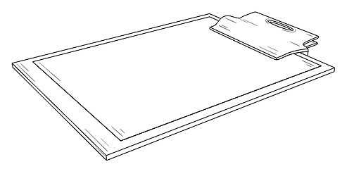 Image showing Writing pad with metal clip and blank paper.