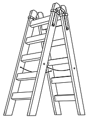 Image showing Simple wooden stepladder.