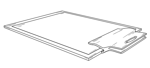 Image showing Writing pad with metal clip and blank paper.