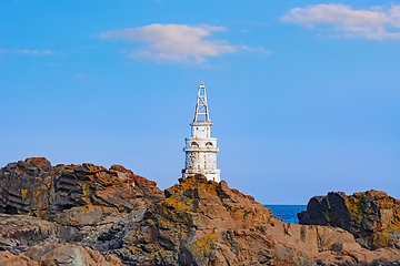 Image showing Small Lighthouse on the Shore