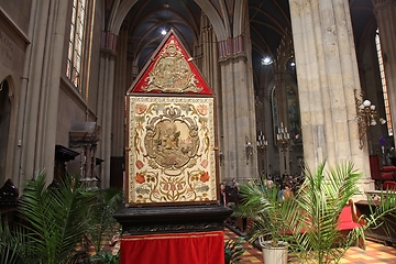 Image showing Good Friday, people pray in front of God's tomb in the Zagreb Cathedral