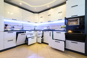 Image showing Modern classic white kitchen interior