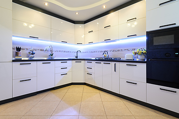 Image showing White modern kitchen interior