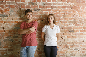 Image showing Young couple preparing for doing apartment repair together themselves