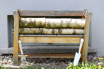 Image showing Holzbank   Wooden bench