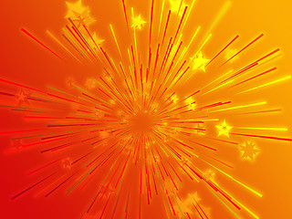 Image showing Bursting flying stars illustration