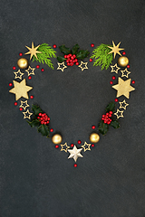 Image showing Abstract Heart Shaped Christmas Wreath  