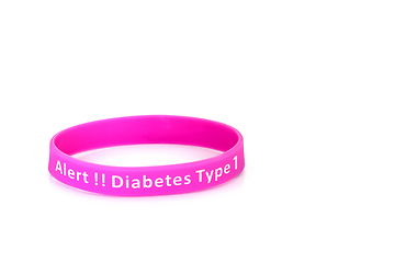 Image showing Diabetes Type 1 Alert Wristband in Purple