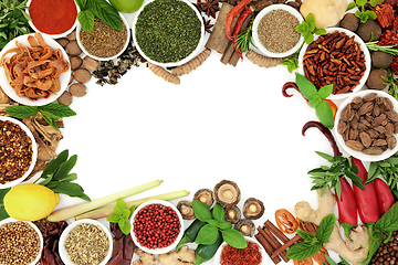 Image showing Herb and Spice Seasoning Background Border 