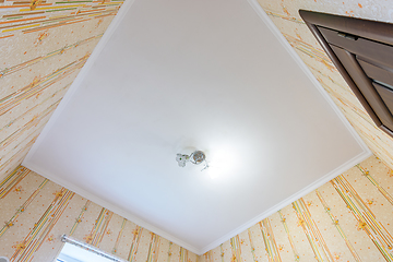 Image showing Plastered and white painted ceiling in the children\'s room