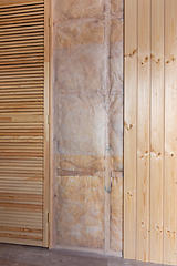 Image showing Sealing sound and heat insulation with film and clapboard in the interior wall