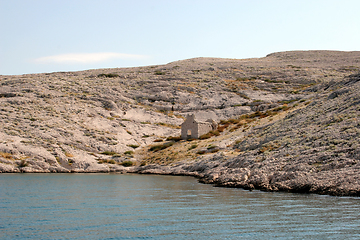 Image showing Ruins of an old church on Pag islands in Adriatic sea. Croatia.