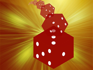 Image showing Rolling red dice illustration