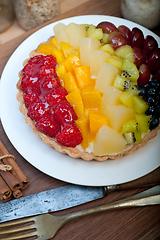 Image showing fresh fruits cake pie