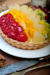 Image showing fresh fruits cake pie