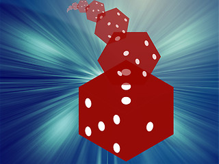 Image showing Rolling red dice illustration