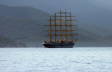 Image showing A sailboat at sea