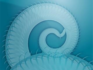 Image showing Swirling spiral fronds abstract